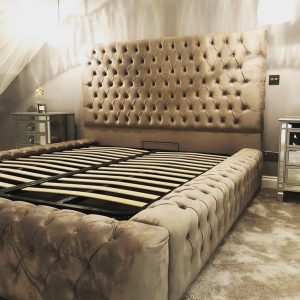 Luxury upholstered bed in a styled bedroom — Beds Heaven